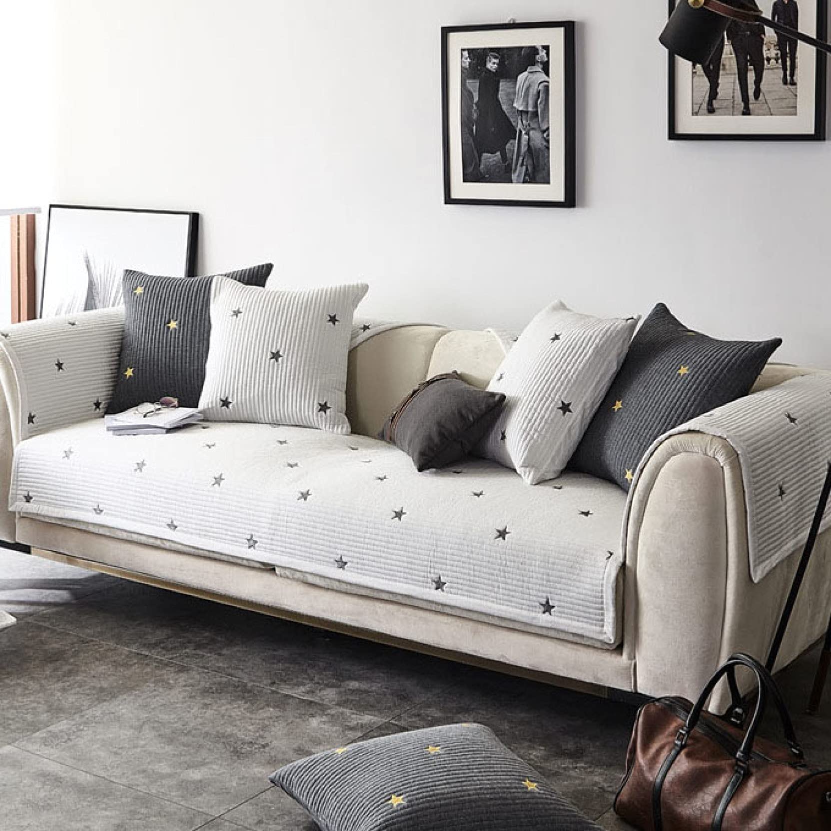 Super Stretch Sofa Covers - Water Resistant, Machine Washable Cotton Slipcovers for U-Shaped Couches - Furniture Protector Against Stains & Spills - Perfect for Home Decor & Pet Owners