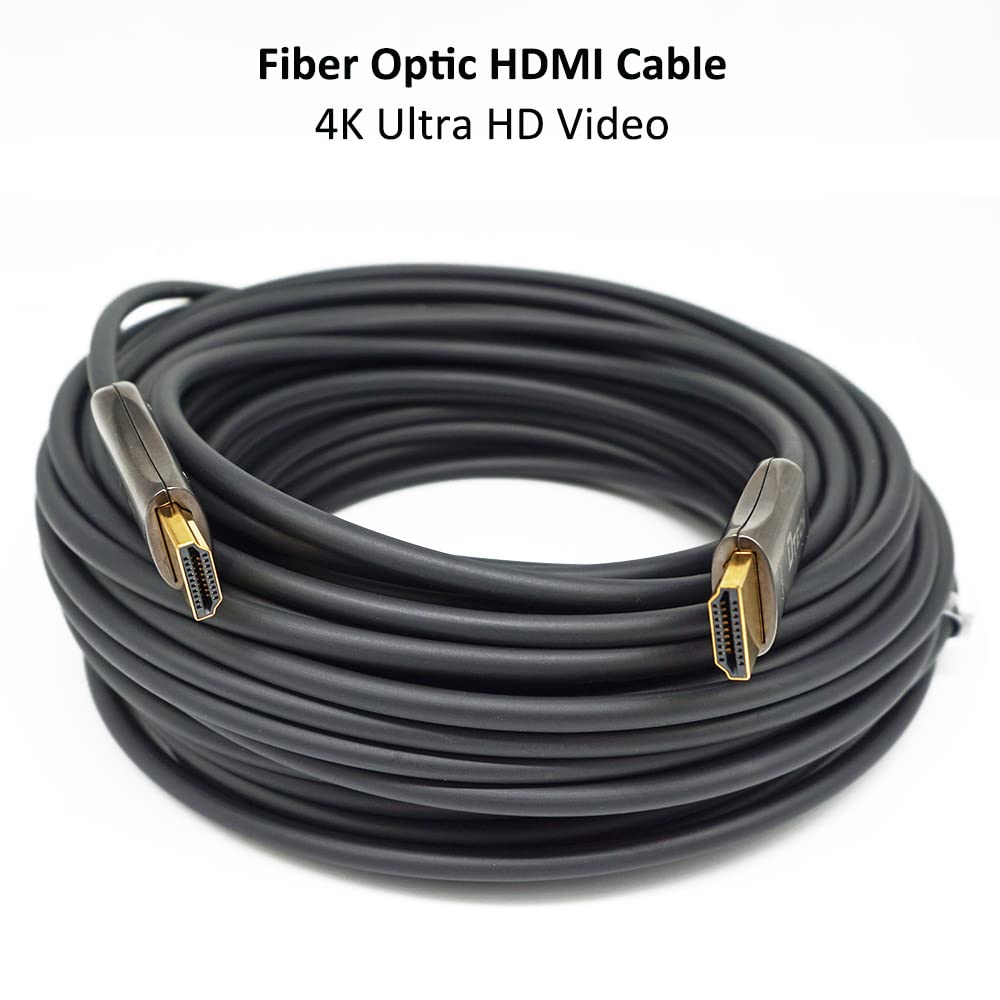 DTECH 328 Feet Fiber Optic HDMI Cable 4K 60Hz HDR 18Gbps High Speed Thin & Light - Professional Series for In-Wall Installation - Perfect for Home Theater, Gaming & Office AV Setups