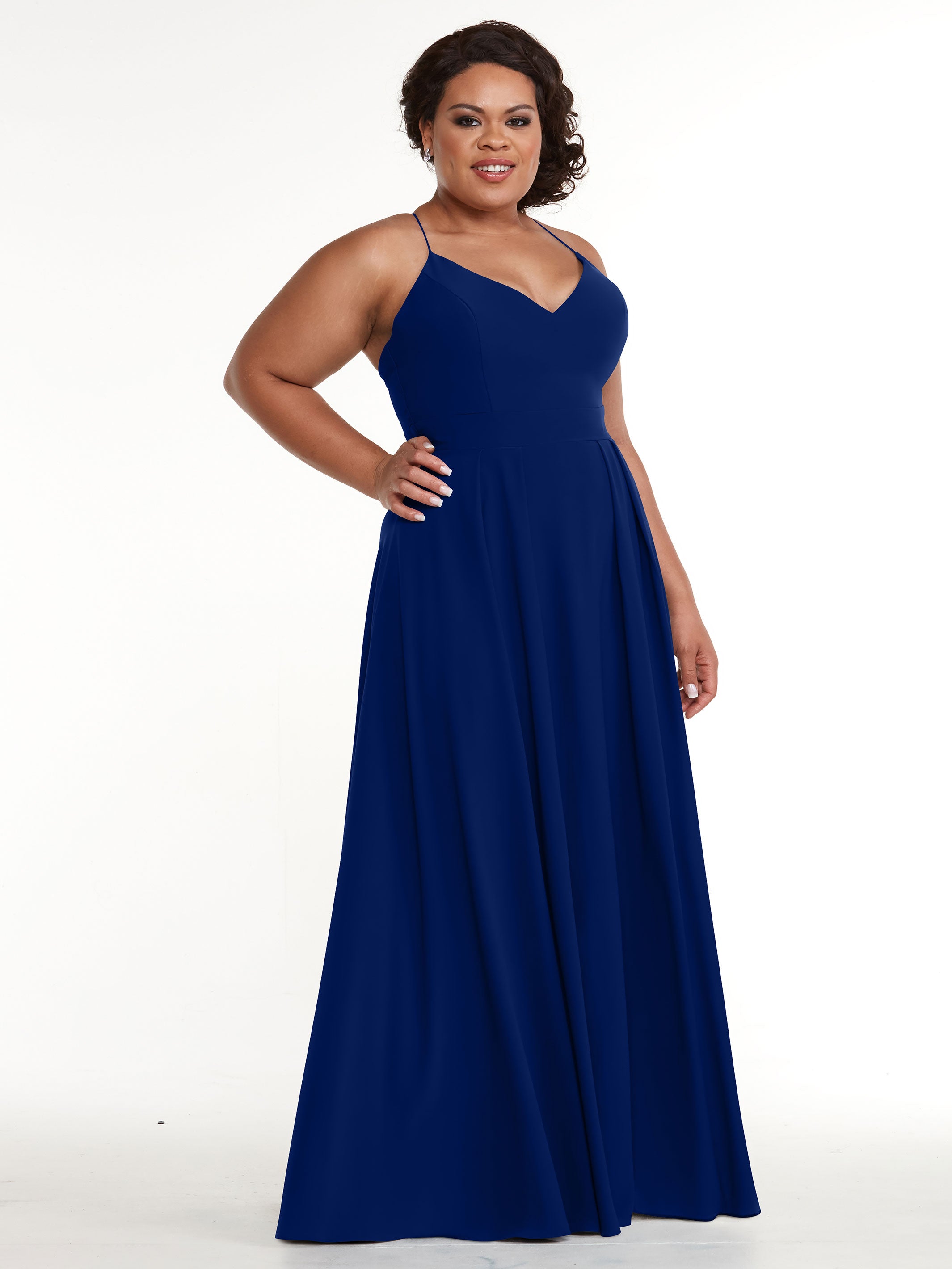 Elegant 83027 Stretch Chiffon A-Line Bridesmaid Dress with Pleats - Perfect for Weddings, Formal Events & Evening Parties