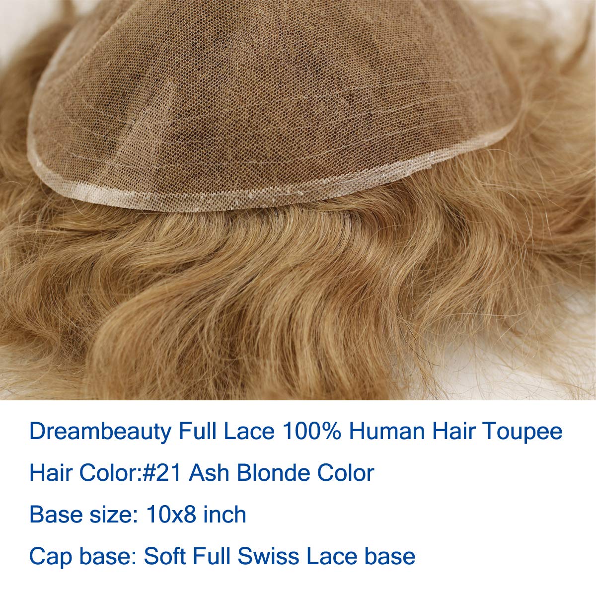 Dreambeauty Full Swiss Lace Base Toupee for Men - 10x8