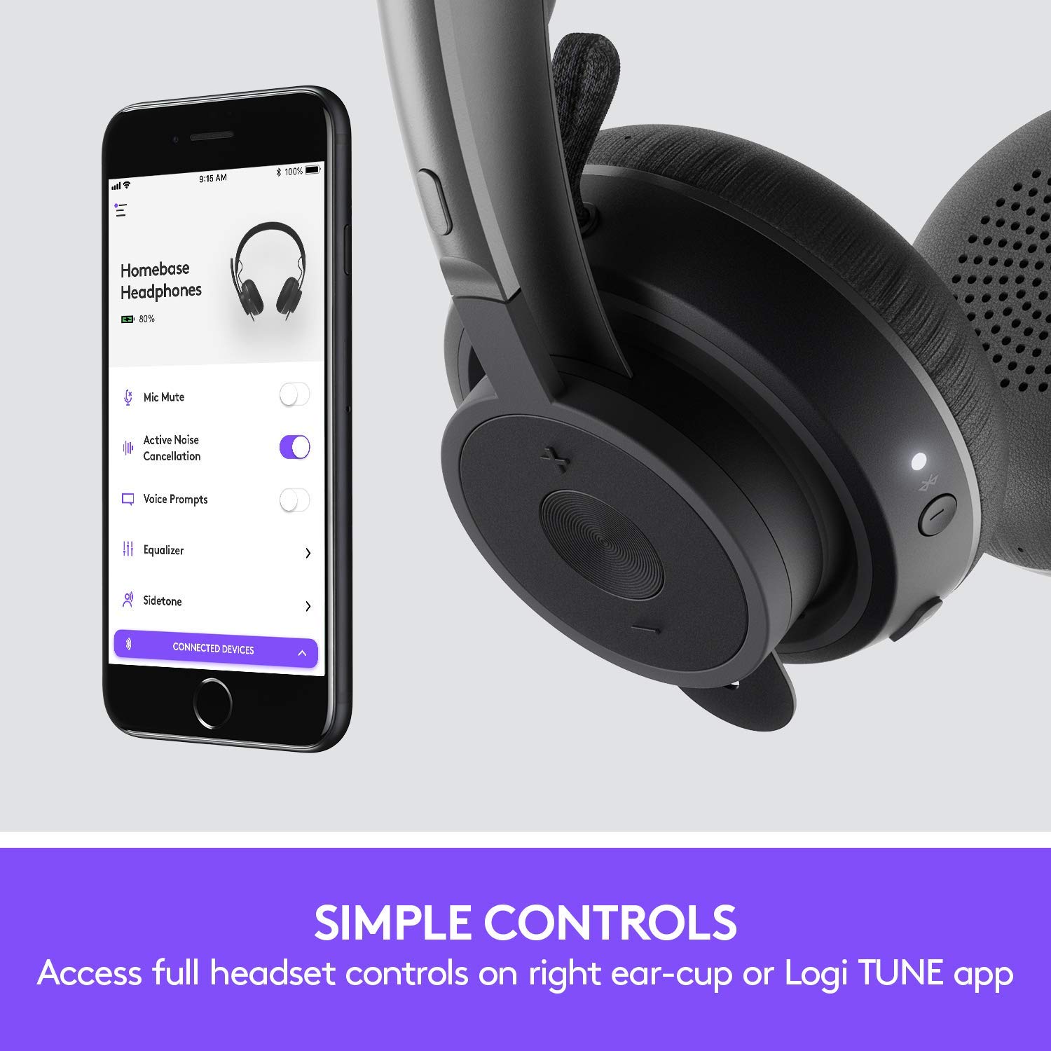 Logitech Zone Wireless Plus Bluetooth Headset with Noise Cancelling (Renewed) - Perfect for Remote Work, Online Meetings & Music Streaming