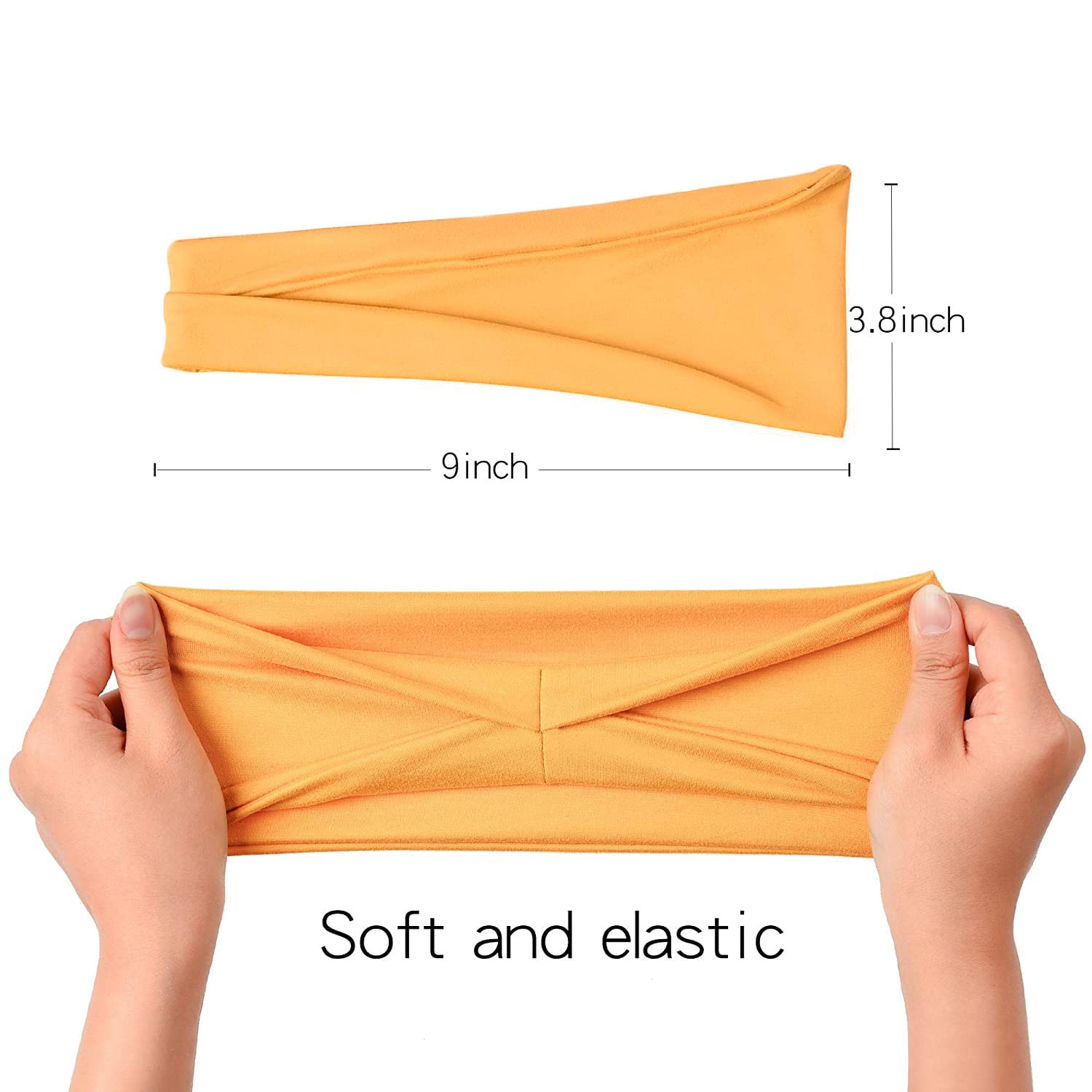 Non-Slip Turban Headbands for Women & Girls - Stretchable Elastic Hair Wraps for Running, Yoga, Workouts & Sweatproof Sports Headbands - Perfect for Gym, Fitness & Active Lifestyle