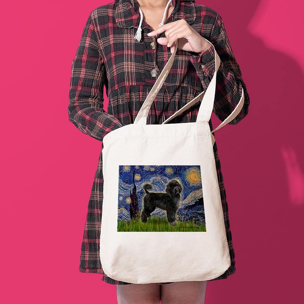 Starry Night Van Gogh Tote Bag - Natural Canvas Reusable Shopping Bag for Groceries, Beach & Everyday Use | Eco-Friendly & Durable
