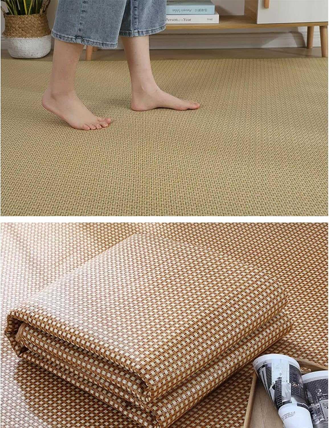 Foldable Indoor Floor Carpet for Living Room & Bedroom - Soft Summer Sleeping Mat & Baby Crawling Playmat | Perfect for Home Decor, Yoga, and Kids Play Area