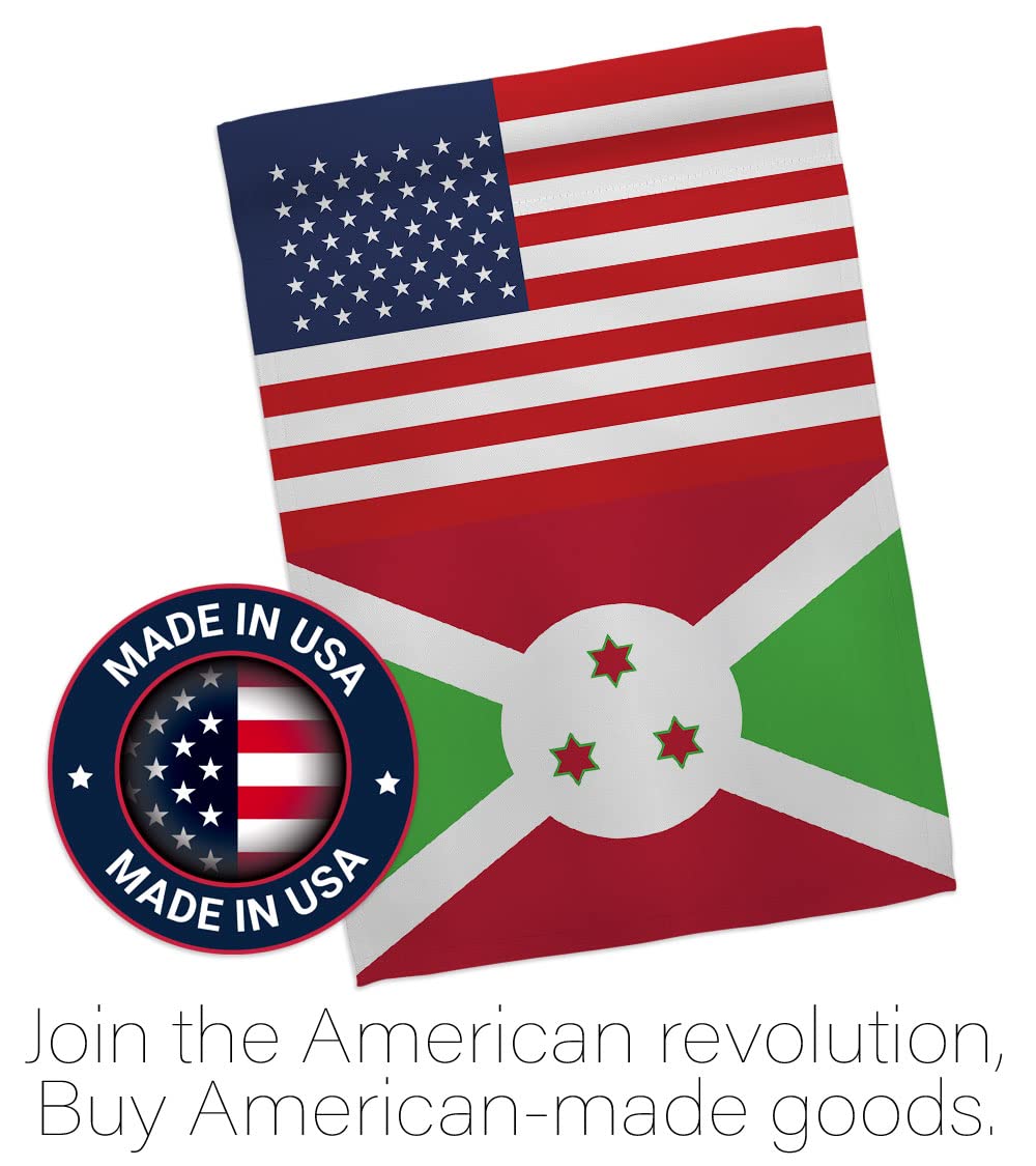 Americana Home & Garden Burundi US Friendship House Flag - Double-Sided Outdoor Decorative Banner for Garden, Yard & Patio - Made in USA - Perfect for International Events, Cultural Celebrations & Diplomatic Gifts