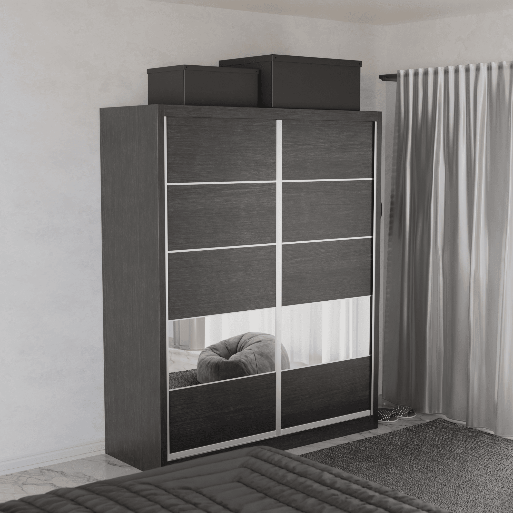 Modolva Modular Wardrobe W02 - Customizable Closet Organizer System with Adjustable Shelves & Hanging Rods for Bedroom, Walk-in Closet & Dorm Room Organization