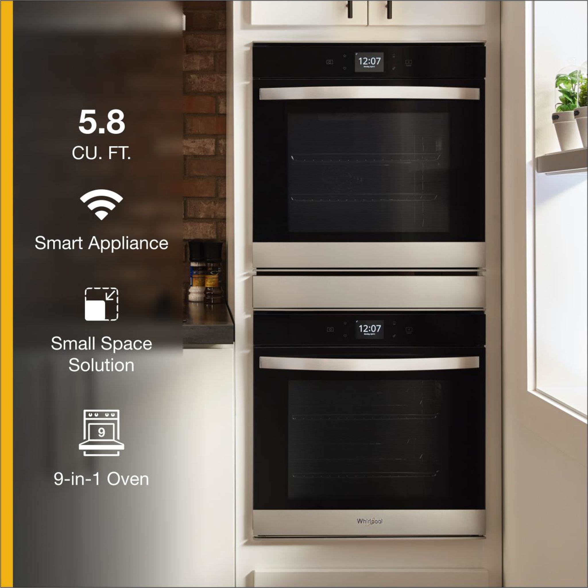 Whirlpool 24 Inch Double Wall Oven with Fingerprint Resistant Stainless Steel (Model WOD52ES4MZ) - Perfect for Modern Kitchens, Baking, and Family Cooking