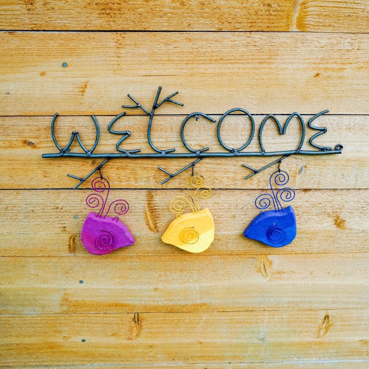 Swirly Bird Welcome Sign - Handmade Wooden Front Door Decor for Home & Garden - Perfect for Porch, Entryway, and Farmhouse Style Decor