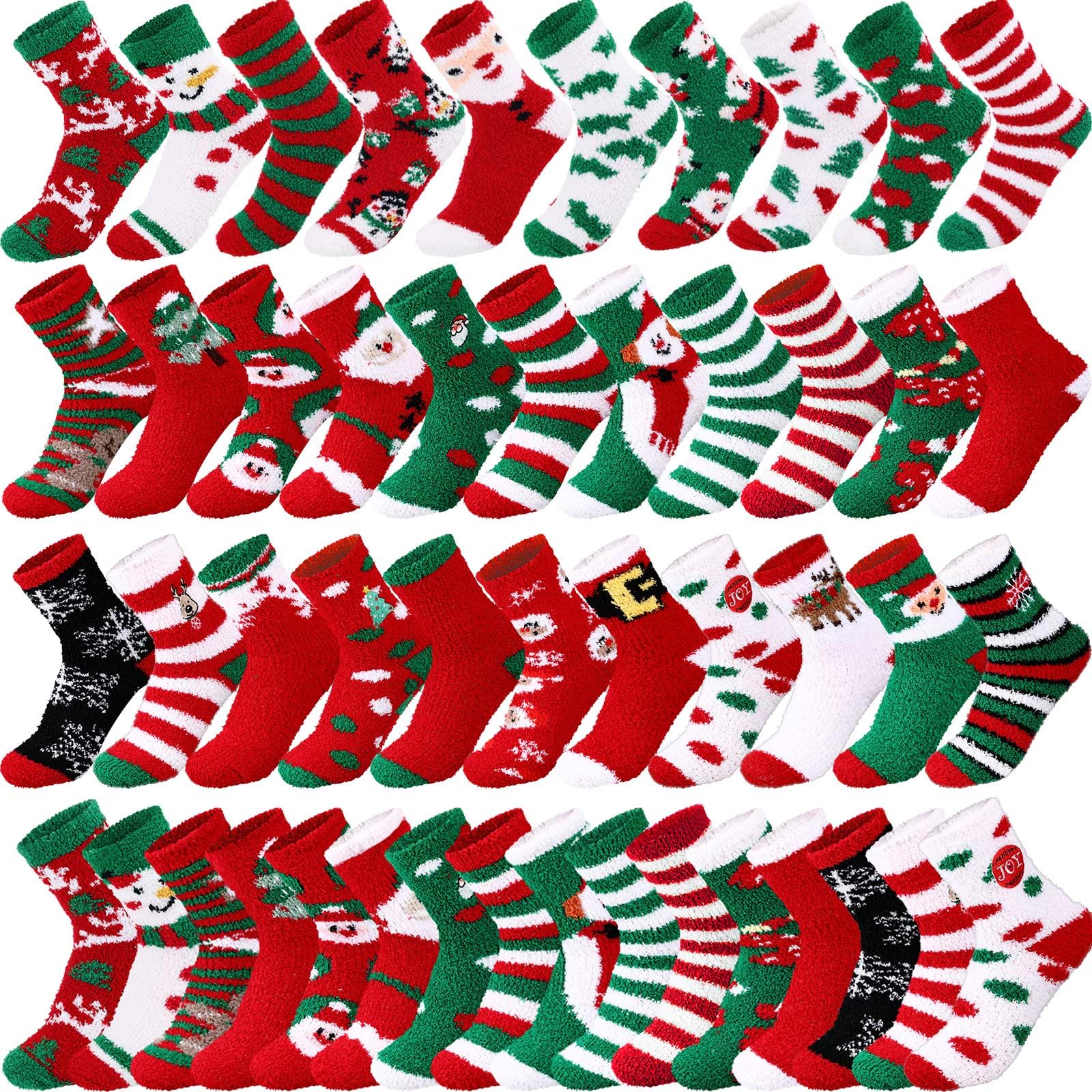 100 Pairs Bulk Fuzzy Socks for Women - Cozy Plush Winter Warm Socks, Christmas Stocking Stuffers & Holiday Gifts - Perfect for Gifting, Party Favors, and Seasonal Decorations