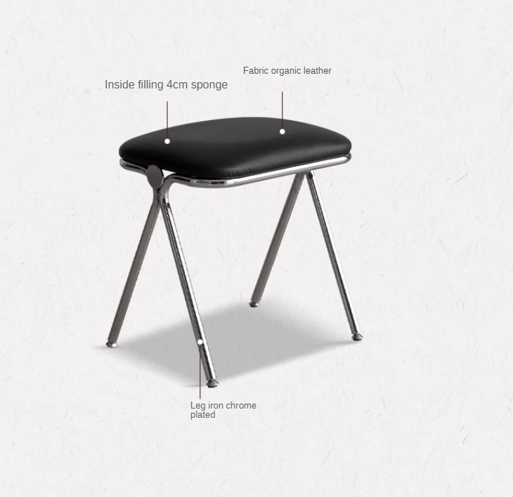 Organic Leather Soft Makeup Stool - Waterproof & Durable Vanity Seat with Storage for Bedroom, Salon, or Dressing Room - Perfect for Makeup Artists & Home Decor