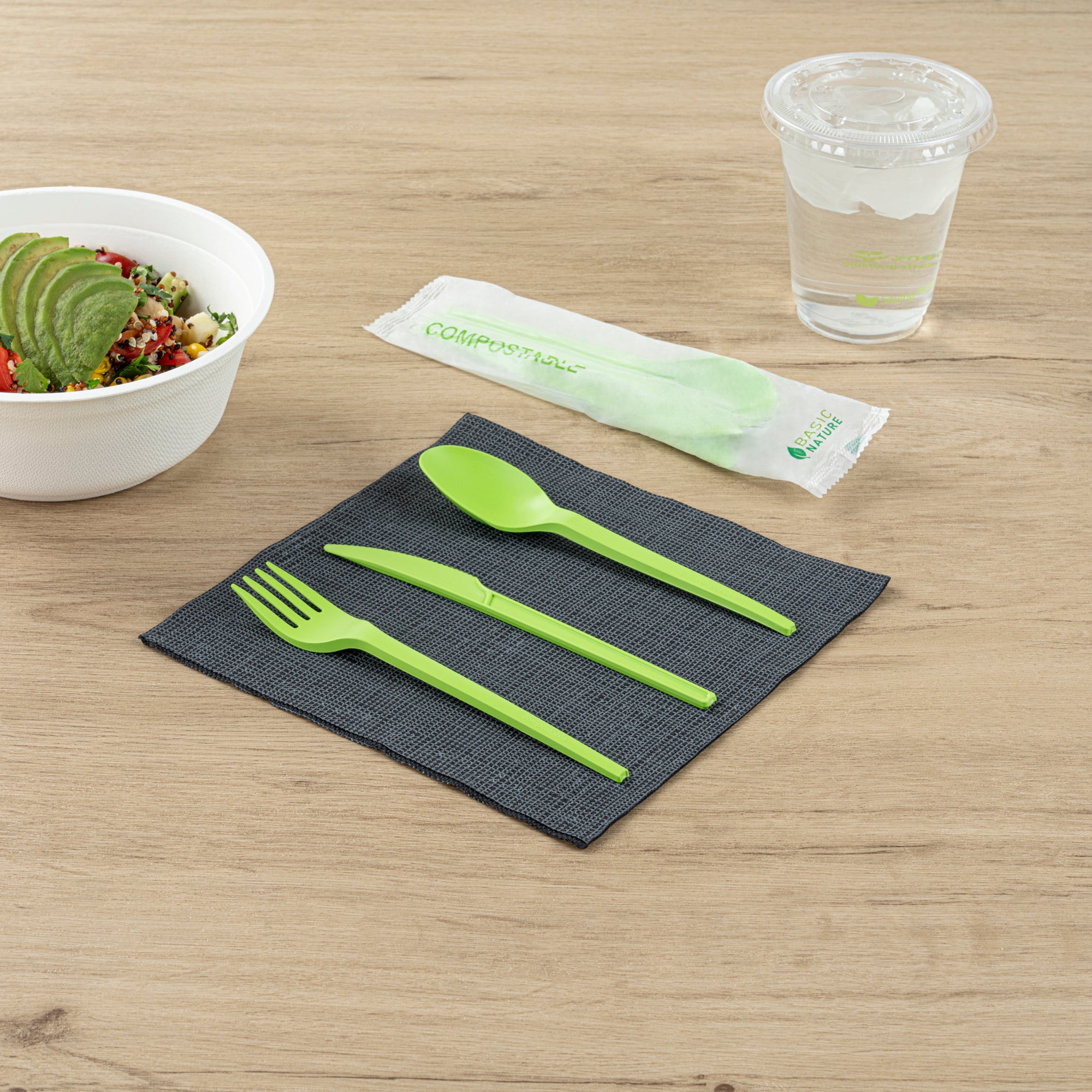 Eco-Friendly CPLA Plastic Cutlery Set - 100-Piece Compostable Utensils with Heat-Resistant Forks, Spoons & Knives | Perfect for Parties, Picnics & Sustainable Dining