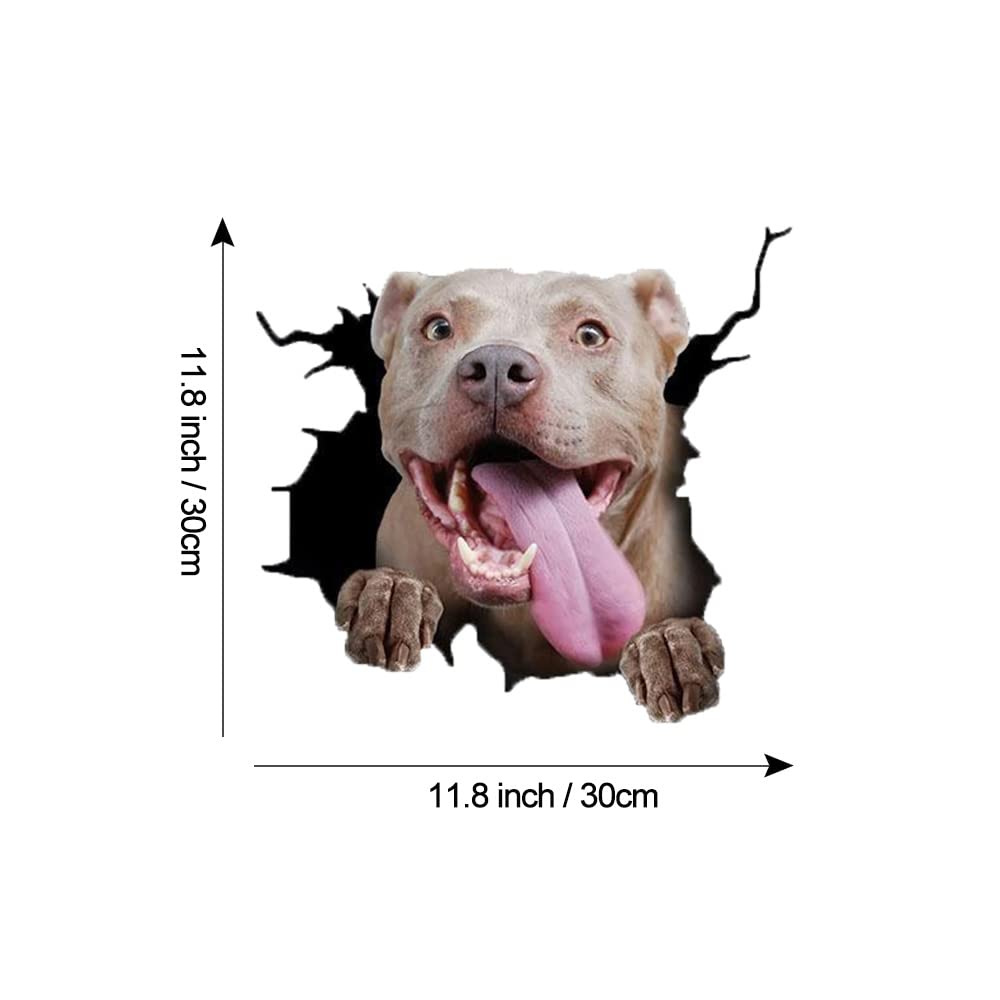3D Pitbull Dog Car Decal Sticker - Waterproof Vinyl Decals for Car Windows, Bumpers, Laptops, Fridges & Home Decor - Funny Pet Lover Gifts for Truck, SUV, Toilet & Office Use