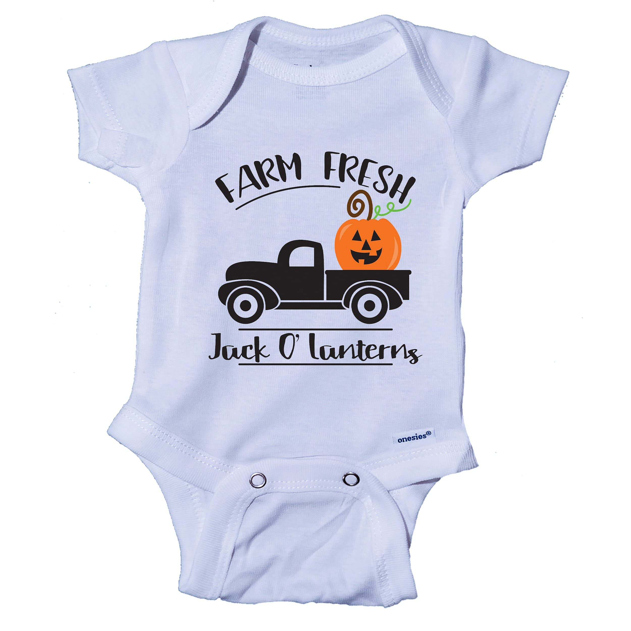 Organic Cotton Halloween Pumpkin Baby Onesie - Cute Infant Bodysuit for Pregnancy Announcement & Newborn Photo Shoots - Perfect for Fall, Thanksgiving & Halloween Outfits