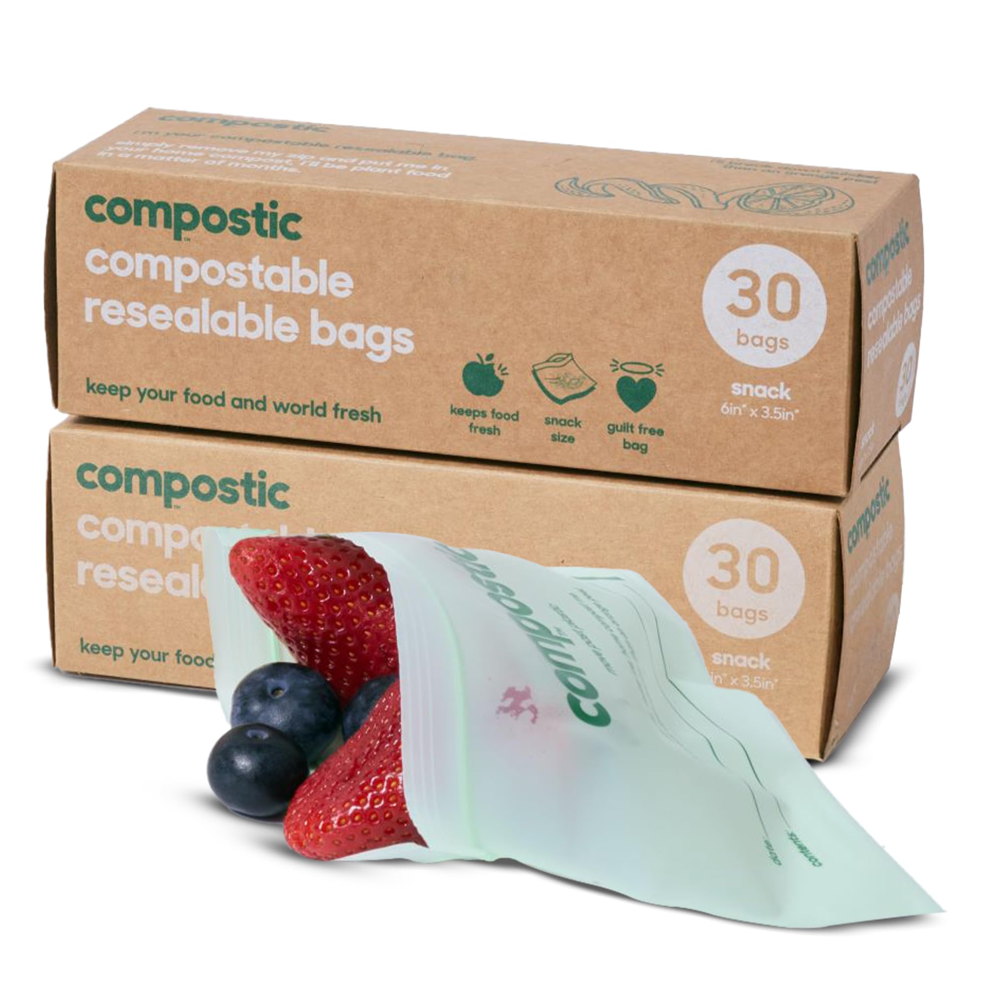 Eco-Friendly Home Compostable Resealable Snack Bags 6