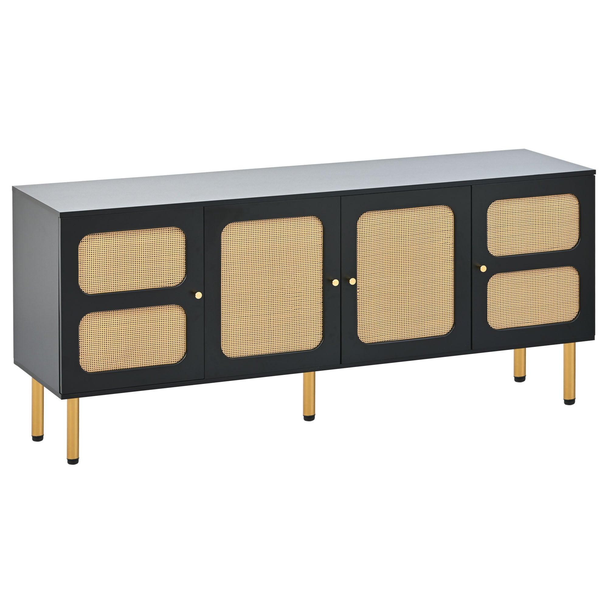 Boho Style TV Stand with Rattan Door - 70