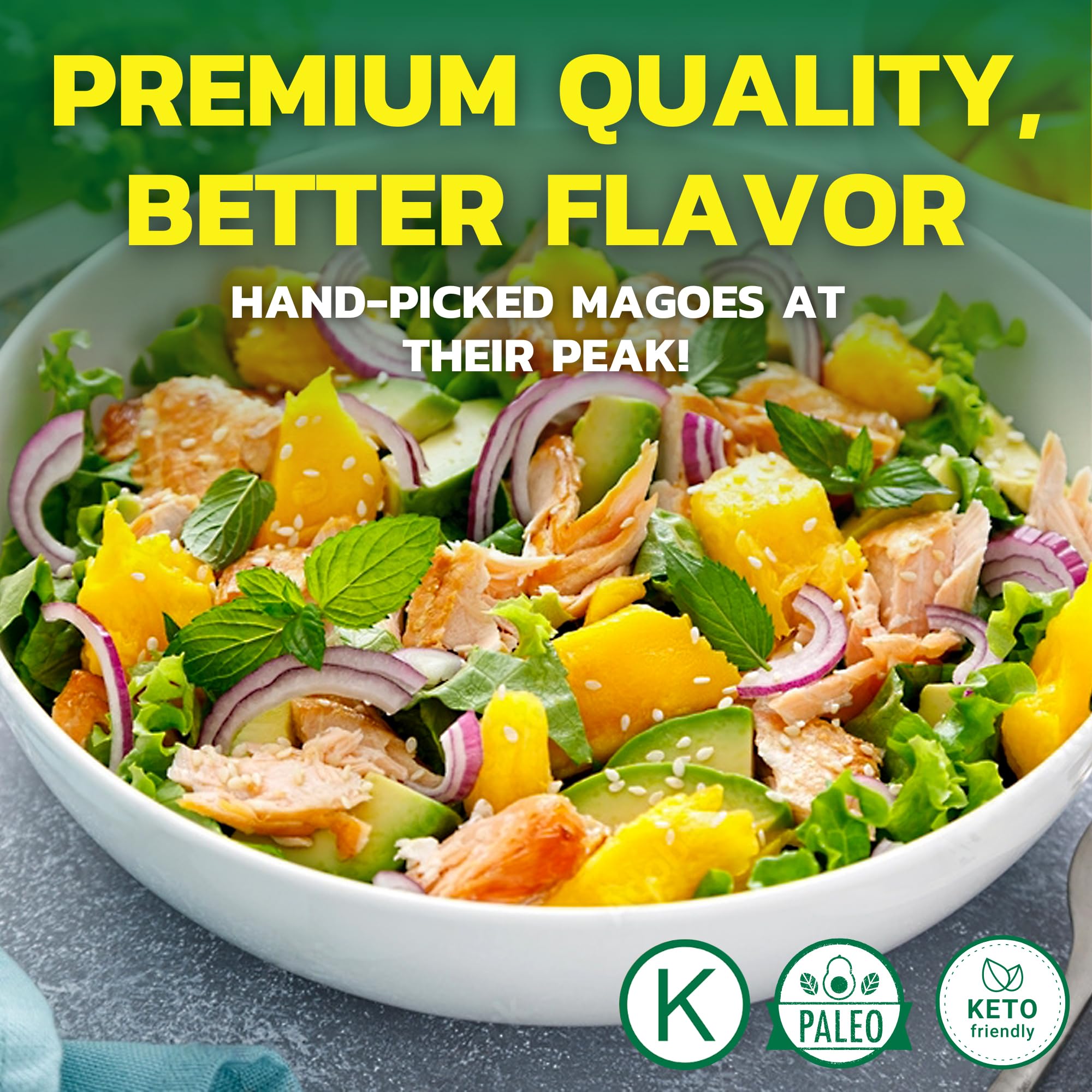 Organic Mango Chunks in Light Syrup - No Sugar Added, Non-GMO, Gluten-Free Canned Fruit - 14oz (Pack of 6) - Perfect for Smoothies, Desserts, Yogurt Toppings & Healthy Snacks