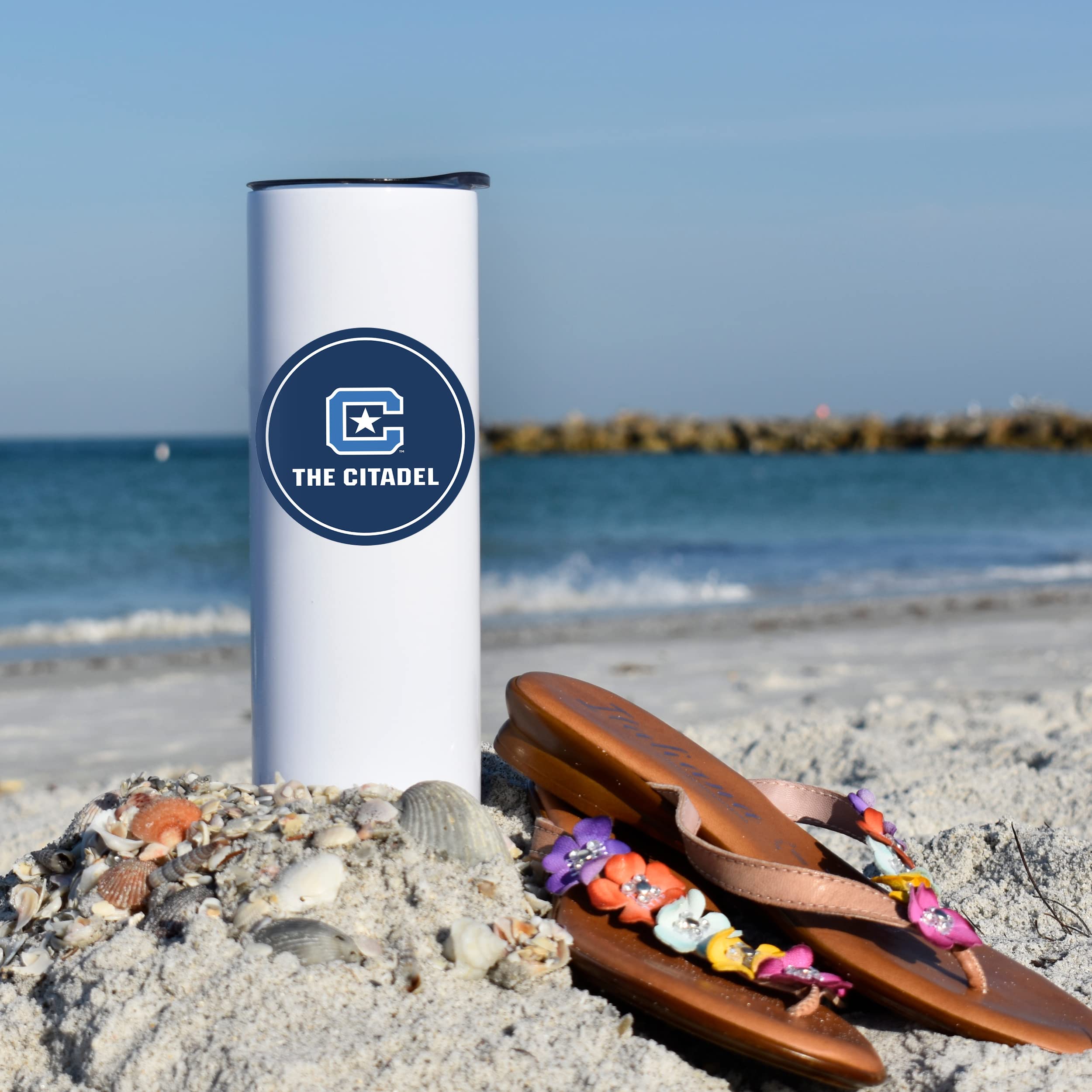 The Citadel Skinny Stainless Steel Tumbler with Straw & Lid - 20oz Double Wall Insulated Water Bottle - Keeps Drinks Hot/Cold for Hours - Perfect for Office, Gym, Travel & Outdoor Activities