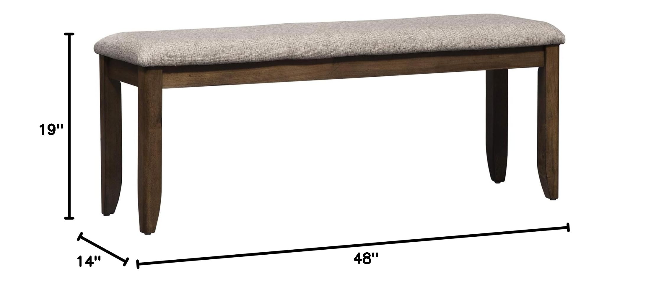 Liberty Furniture Industries Santa Rosa II Upholstered Dining Bench, Brown - Comfortable Upholstered Seat for Kitchen, Dining Room & Breakfast Nook - Perfect for Family Gatherings & Entertaining Guests