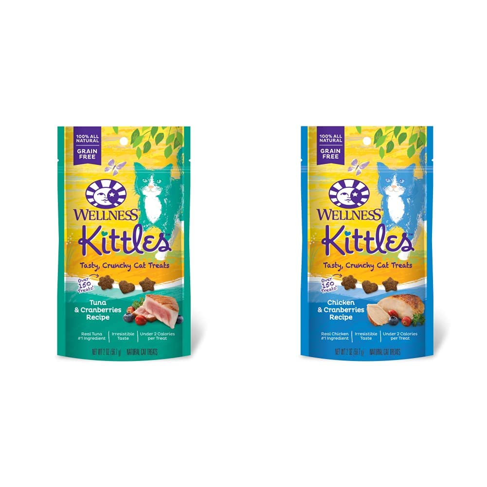 Premium Wellness Kittles Cat Treats Variety Pack - Tuna & Chicken Flavored Snacks for Healthy Cats | Perfect for Training, Rewards & Bonding with Your Feline Friend