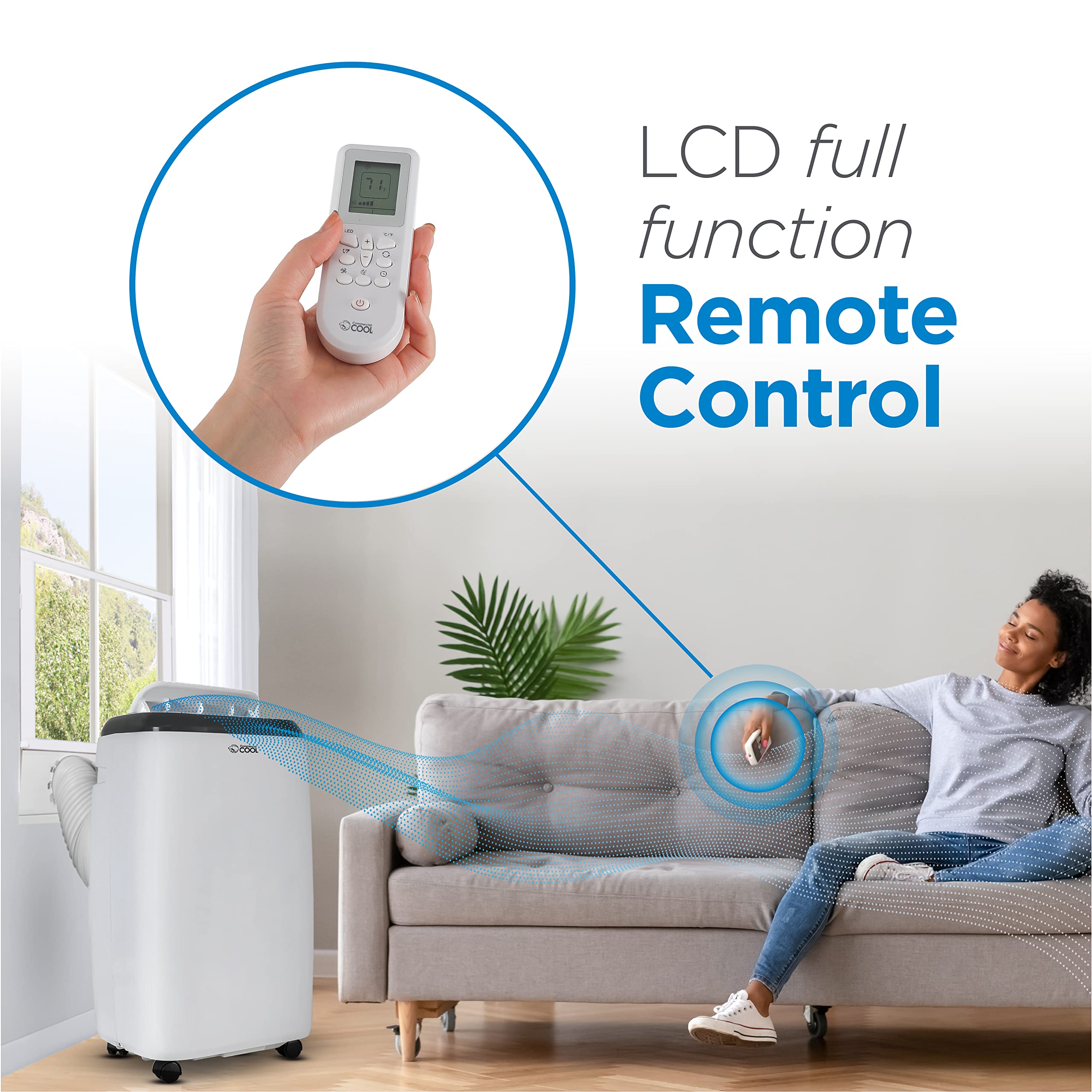 Commercial Cool CPT06WB 10,000 BTU Portable Air Conditioner with Remote Control - White - Perfect for Bedrooms, Offices & Small Spaces