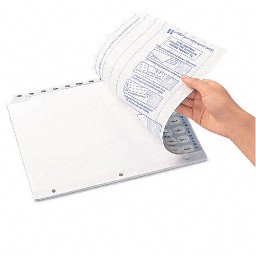 Avery Clear Label Punched Dividers, 8-Tab Letter Size, White - 2 Packs (16 Total) for Office Organization & Filing Systems