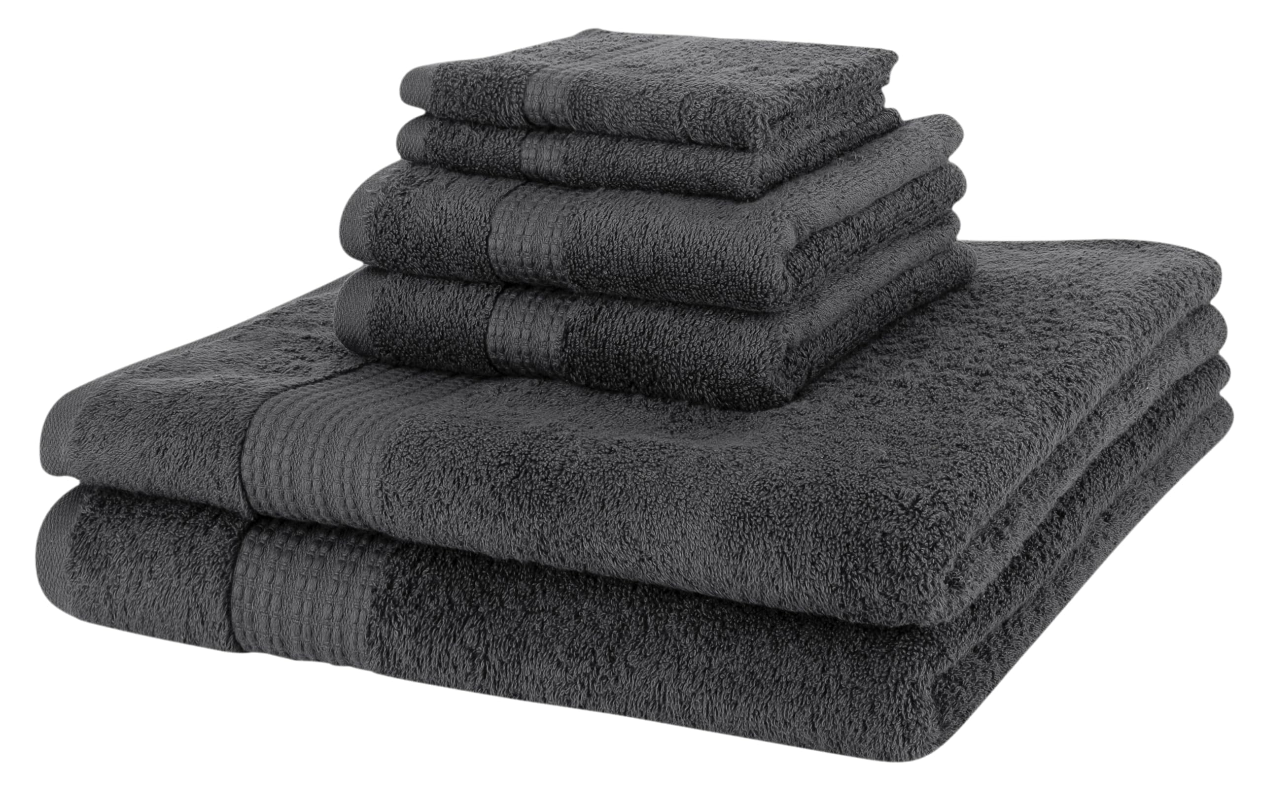 Nine West Luxury 6-Piece Turkish Cotton Towel Set - 100% Premium Terry Cloth, Ultra Absorbent & Quick Drying, Includes 2 Bath Towels, 2 Hand Towels & 2 Washcloths (Grey) - Perfect for Spa, Bathroom & Guest Use