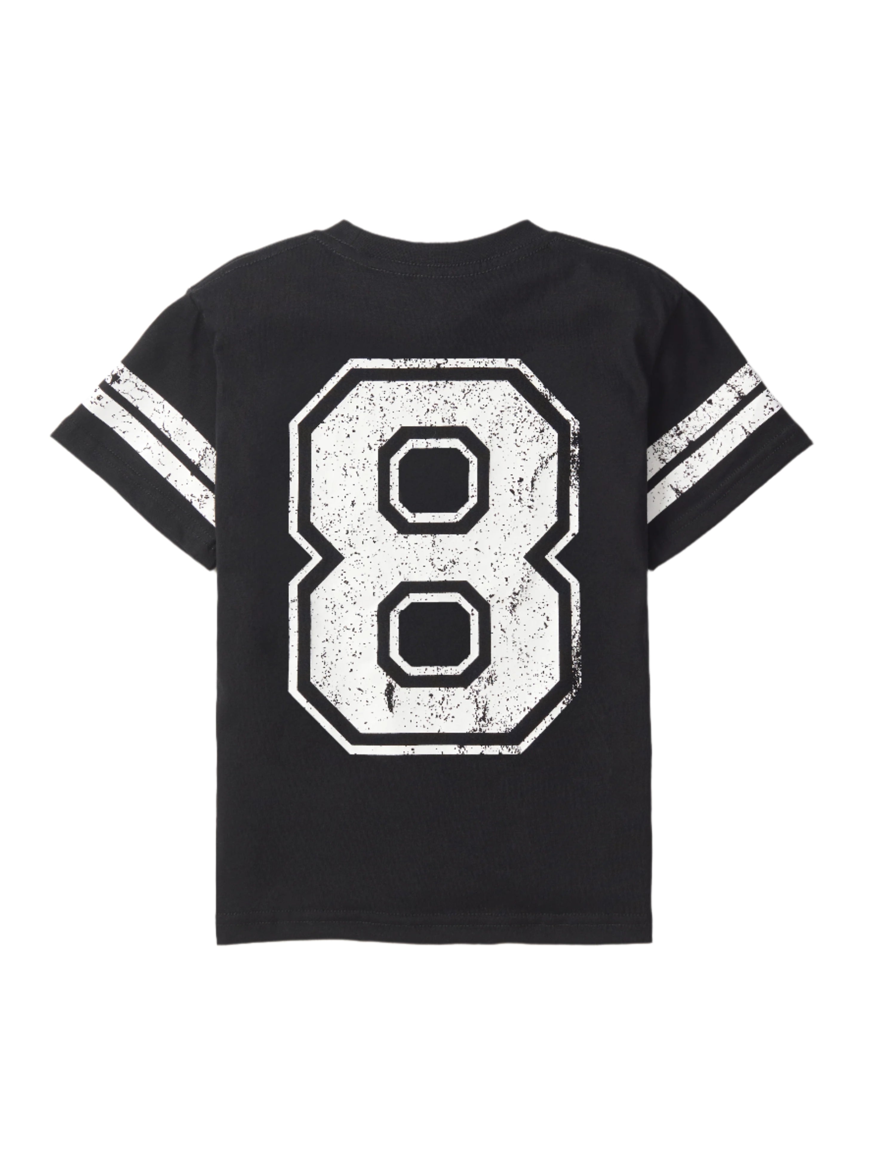 Varsity 8th Birthday Elevated T-Shirt - Black | Trendy Graphic Tee for Kids Birthday Parties & Celebrations