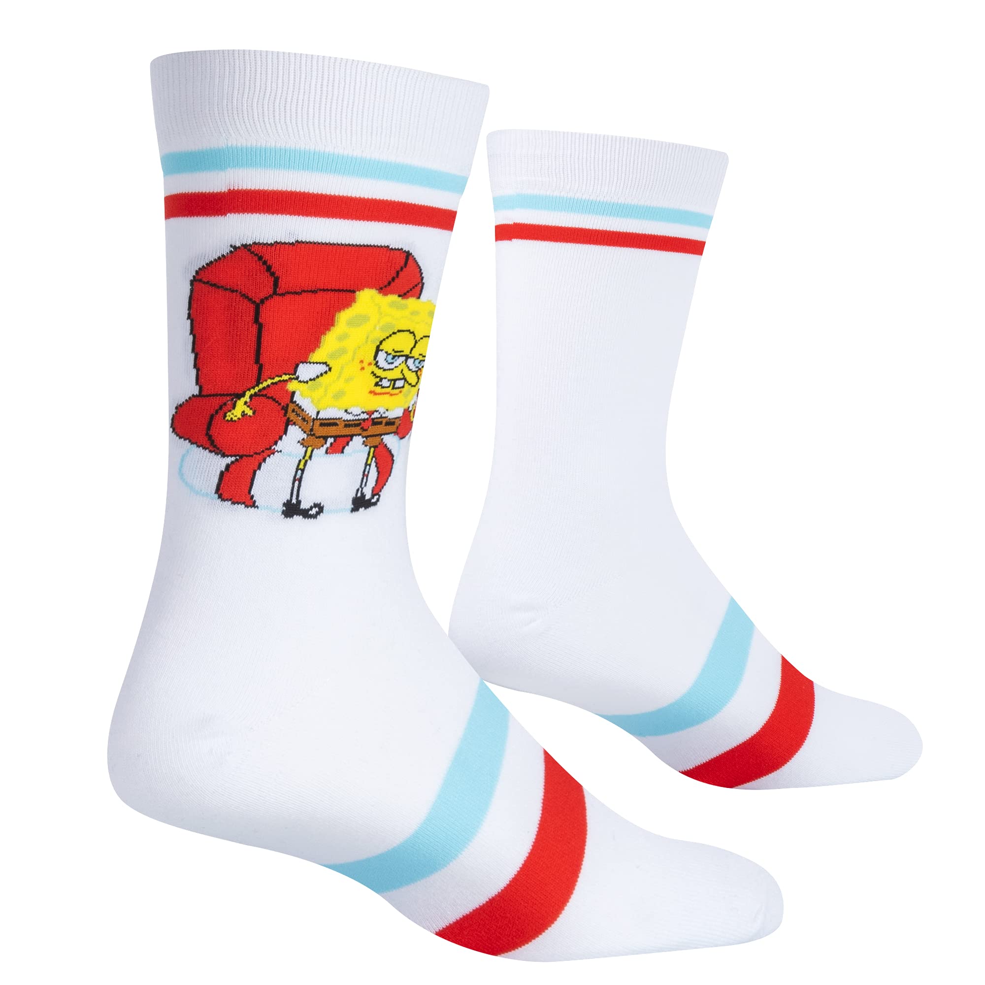 SpongeBob 'Imma Head Out' Funny Graphic Print Crew Socks for Men & Women - Large Size | Comfortable & Trendy Casual Wear for Everyday, Cosplay & Gifts