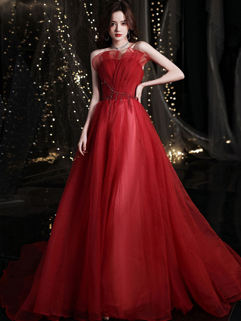 Elegant Burgundy Long Prom Dresses & Formal Graduation Gowns - Perfect for Homecoming, Wedding Guest & Special Occasions