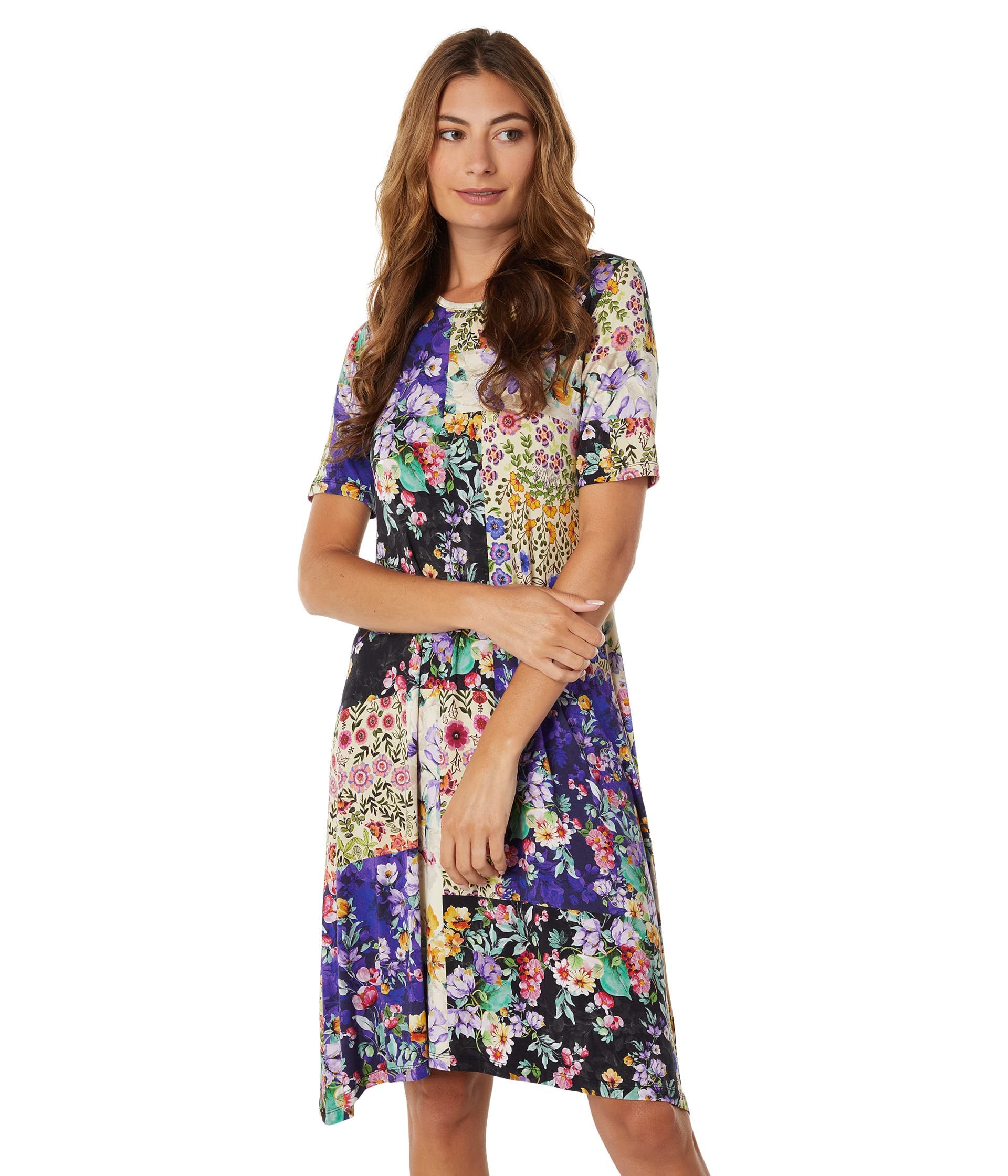 Johnny Was Women's Short Sleeve Swing Dress - Flowy Boho Summer Dress for Casual Wear, Beach Vacation & Date Night