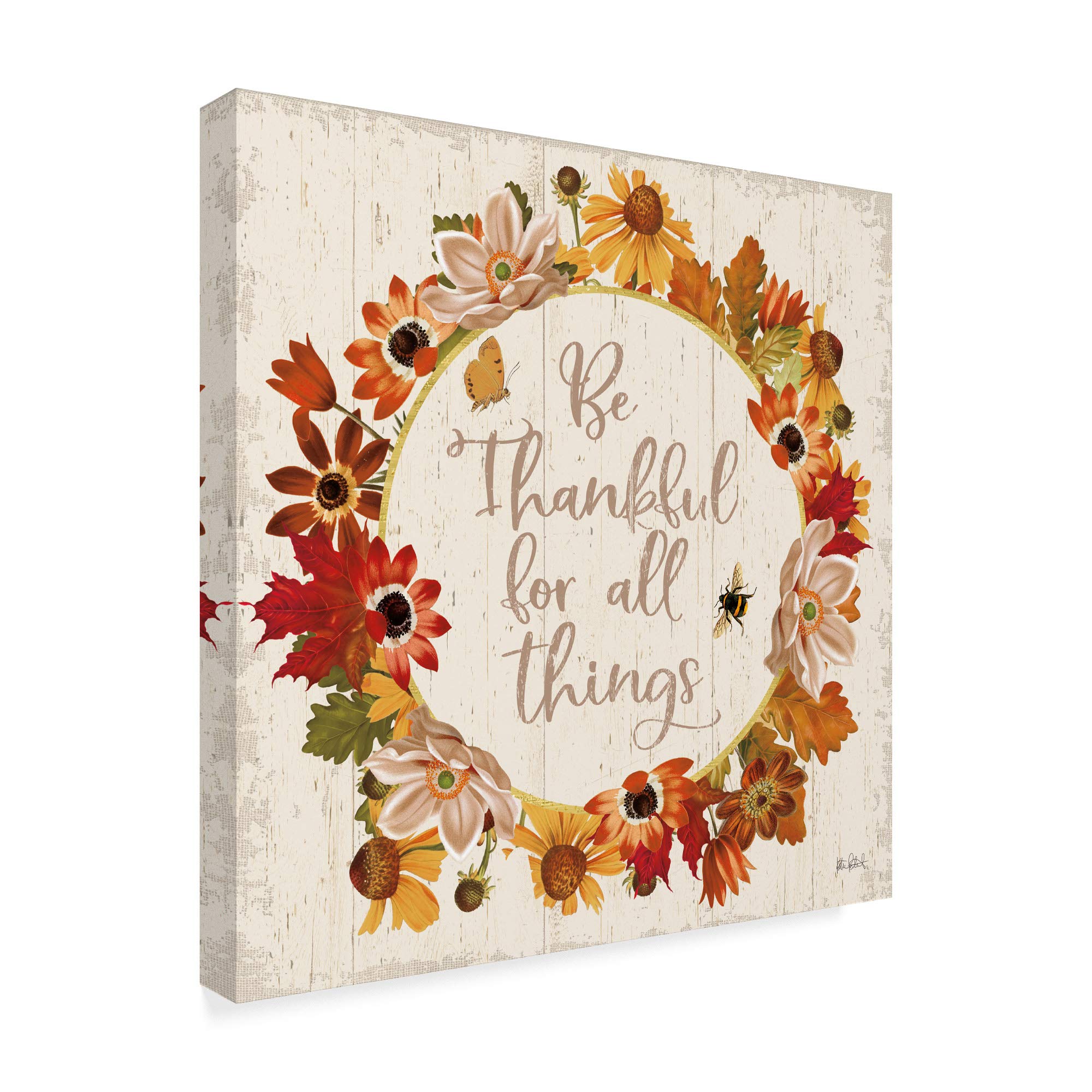 Trademark Fine Art Fall Garden IV by Katie Pertiet - 18x18 Wall Art Print - Autumn Landscape Painting for Home Decor, Living Room, Bedroom & Office
