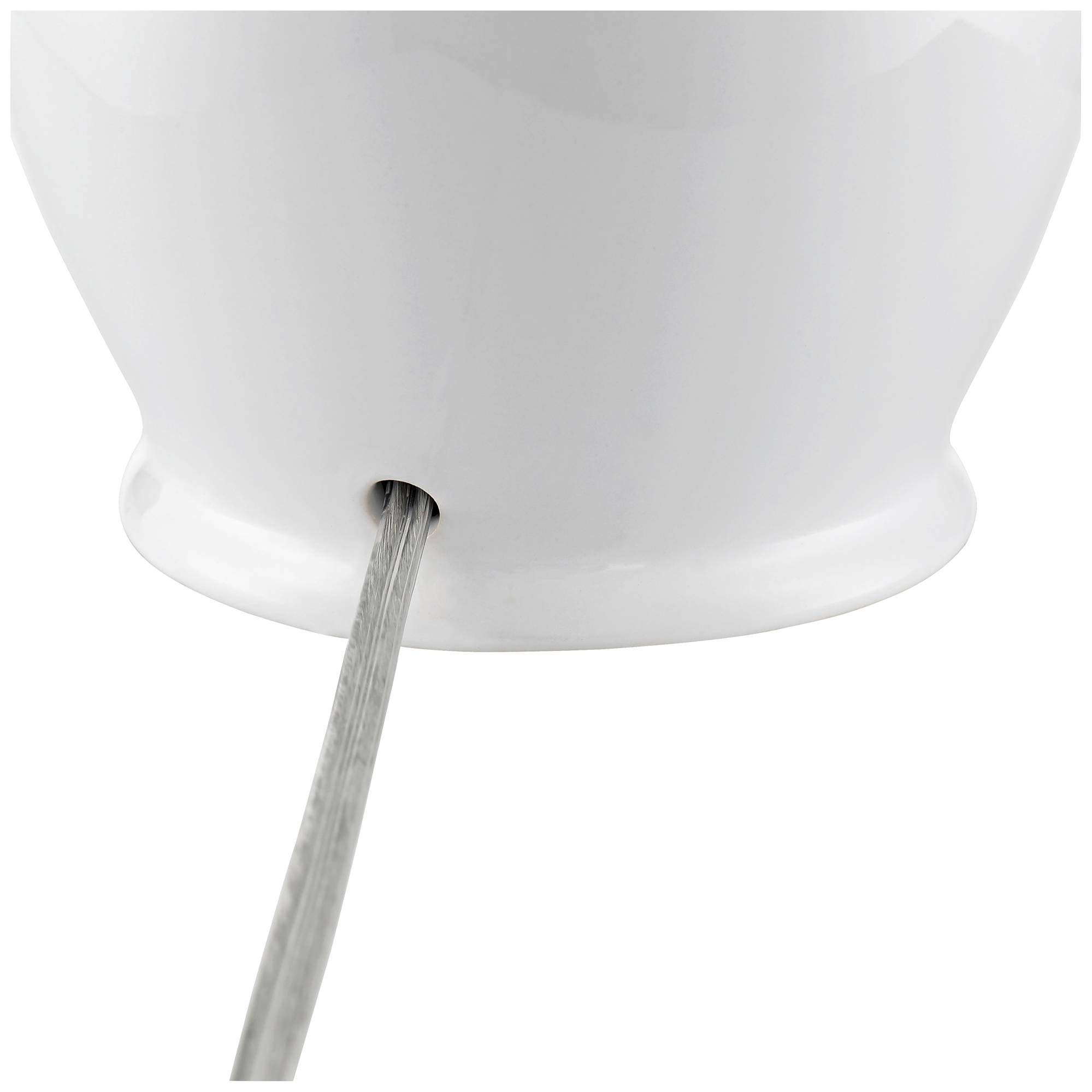 360 Lighting Jane Modern Table Lamps - Set of 2 White Ceramic Double Gourd Lamps with Fabric Tapered Drum Shade - 25