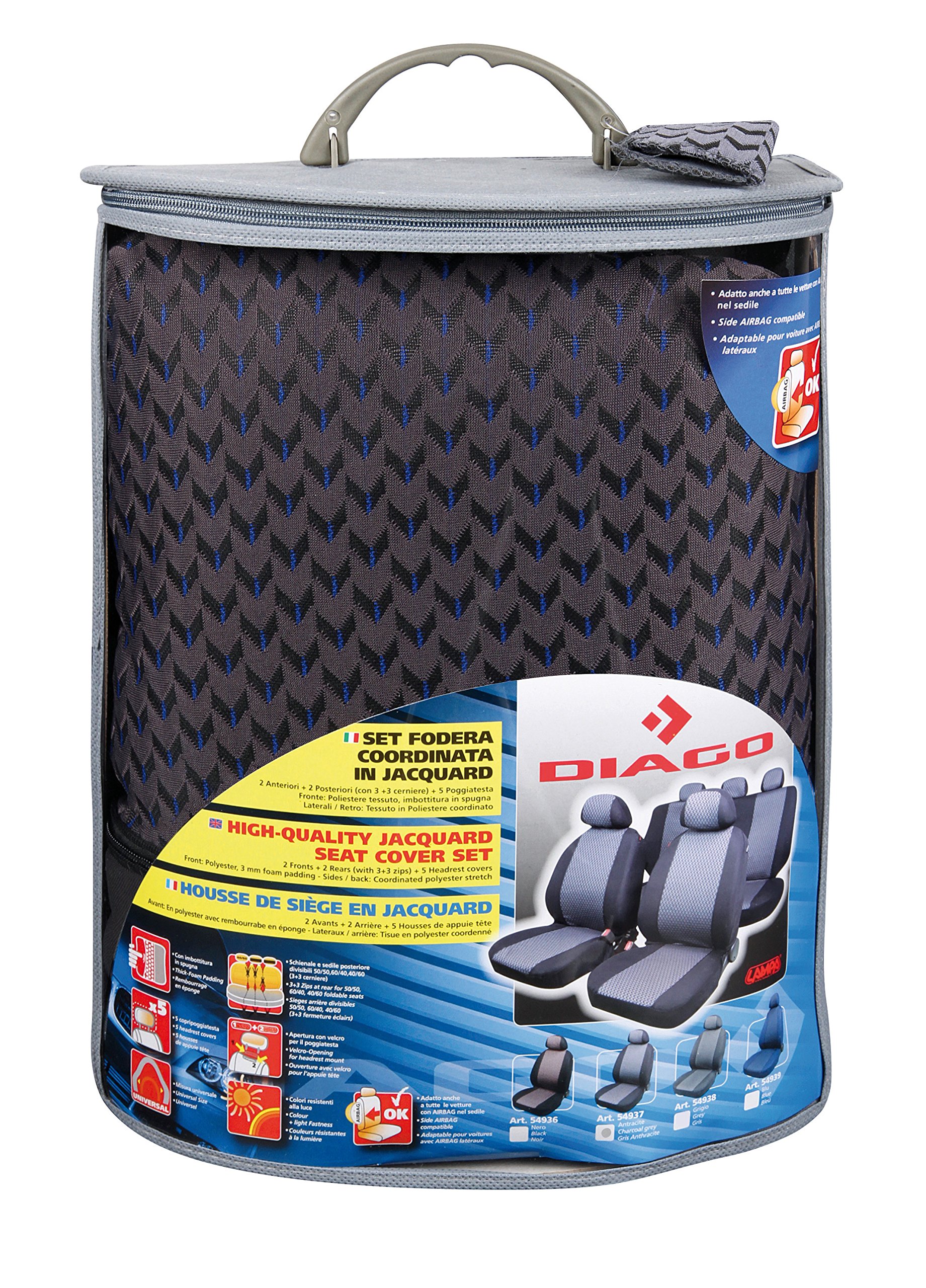 54937 Diago Set Covers - Premium Car Seat Protectors for Pets, Waterproof & Nonslip (2-Pack) - Perfect for SUVs, Sedans, and Trucks to Keep Seats Clean from Pet Hair, Mud, and Scratches