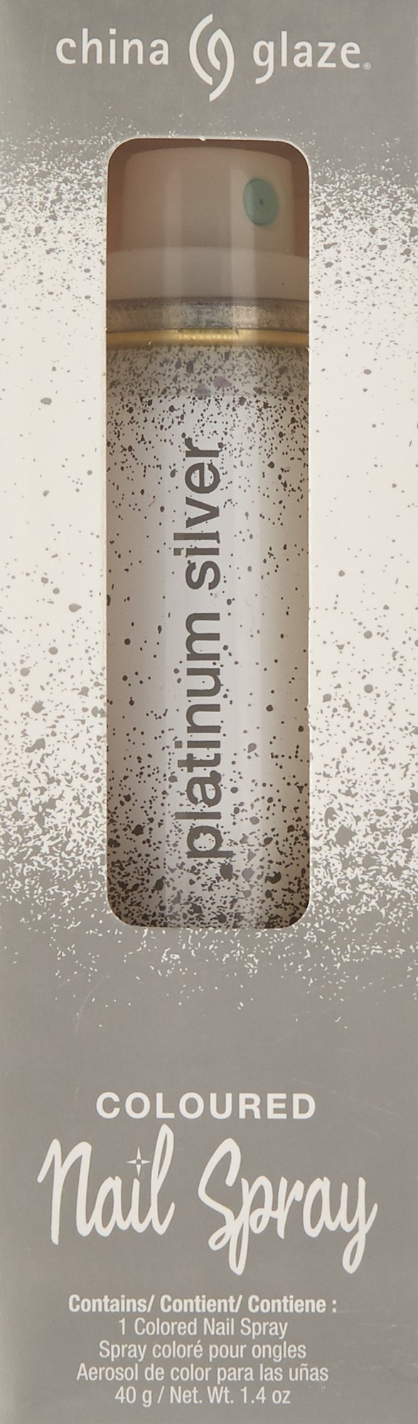 Platinum Silver Nail Polish Spray - 1.4 Fl Oz Fast-Drying Nail Lacquer for Salon-Quality Manicures at Home | Perfect for Parties, Weddings & Special Occasions
