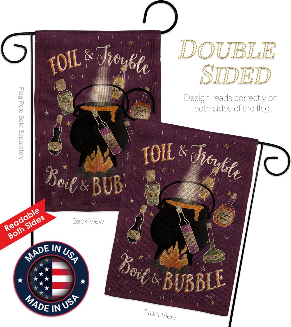 Halloween Garden Flag Set - Witch, Black Cat & Pumpkin Decor for Fall Yard