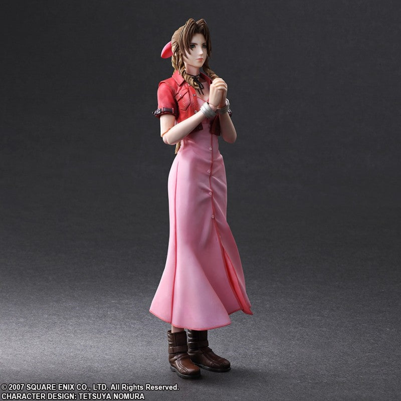 Crisis Core: Final Fantasy VII Aerith Gainsborough Play Arts Kai Action Figure - Collectible FF7 Remake Character Model for Display & Gaming Enthusiasts