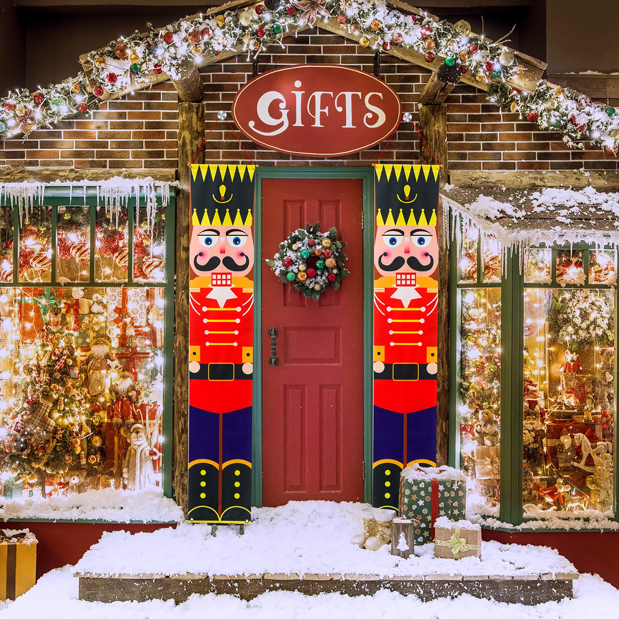 Nutcracker Soldier Christmas Decor - Outdoor Holiday Banners for Porch & Home