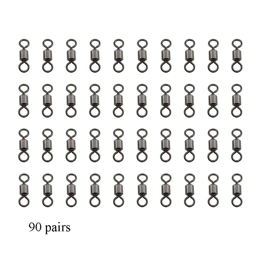Premium Stainless Steel Fishing Rolling Swivels - No Tangle Barrel Bearing Swivel with Solid Welding Ring for Big Fish, Freshwater & Saltwater Rod Reel - Ideal for Bass, Catfish, and Deep Sea Fishing