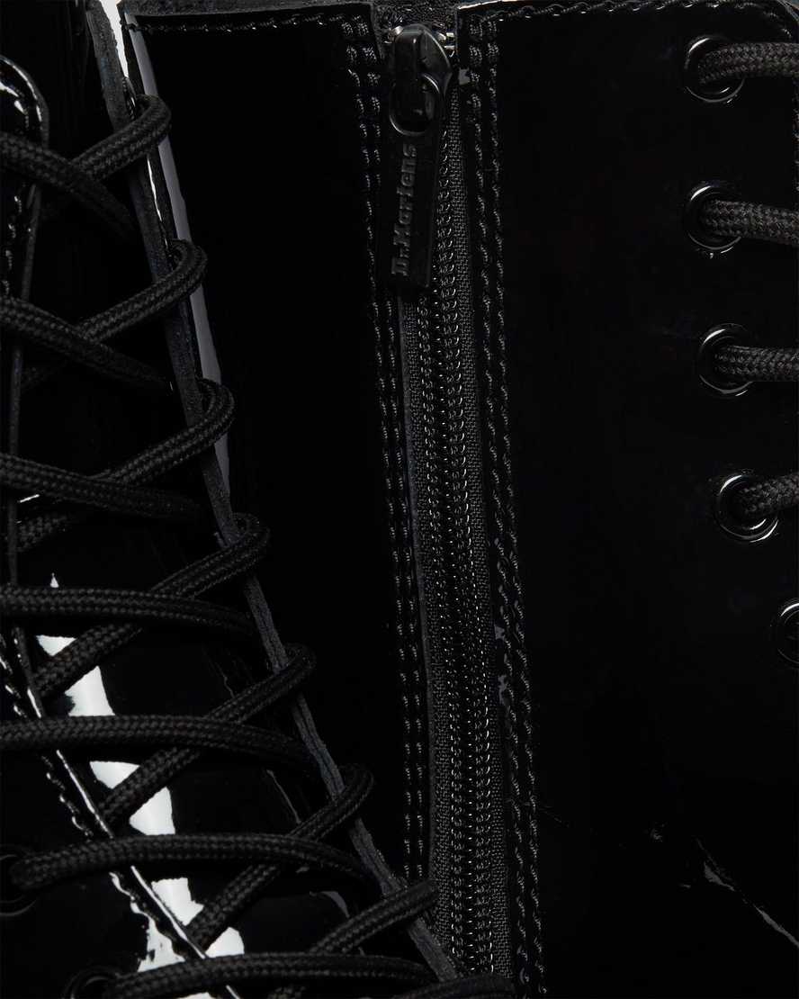 Dr. Martens Jadon Patent Black Leather Platform Boots for Women - Chunky Heel, Vegan Leather, Punk Style - Perfect for Concerts, Festivals & Edgy Streetwear Outfits