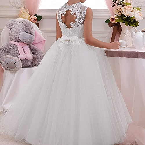 Princess White Wedding Dress - Elegant Lace Bridal Gown for Bride, Plus Size Available | Perfect for Church Ceremony, Beach Wedding & Formal Reception