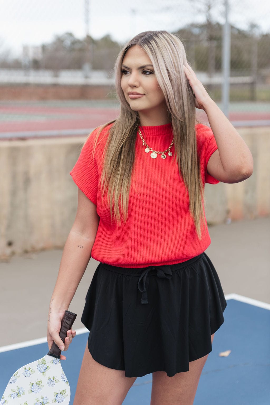 Black Ruffle Hem Tennis Skort for Women - Athletic Skirt with Built-in Shorts for Tennis, Golf & Running | Breathable & Comfortable Activewear