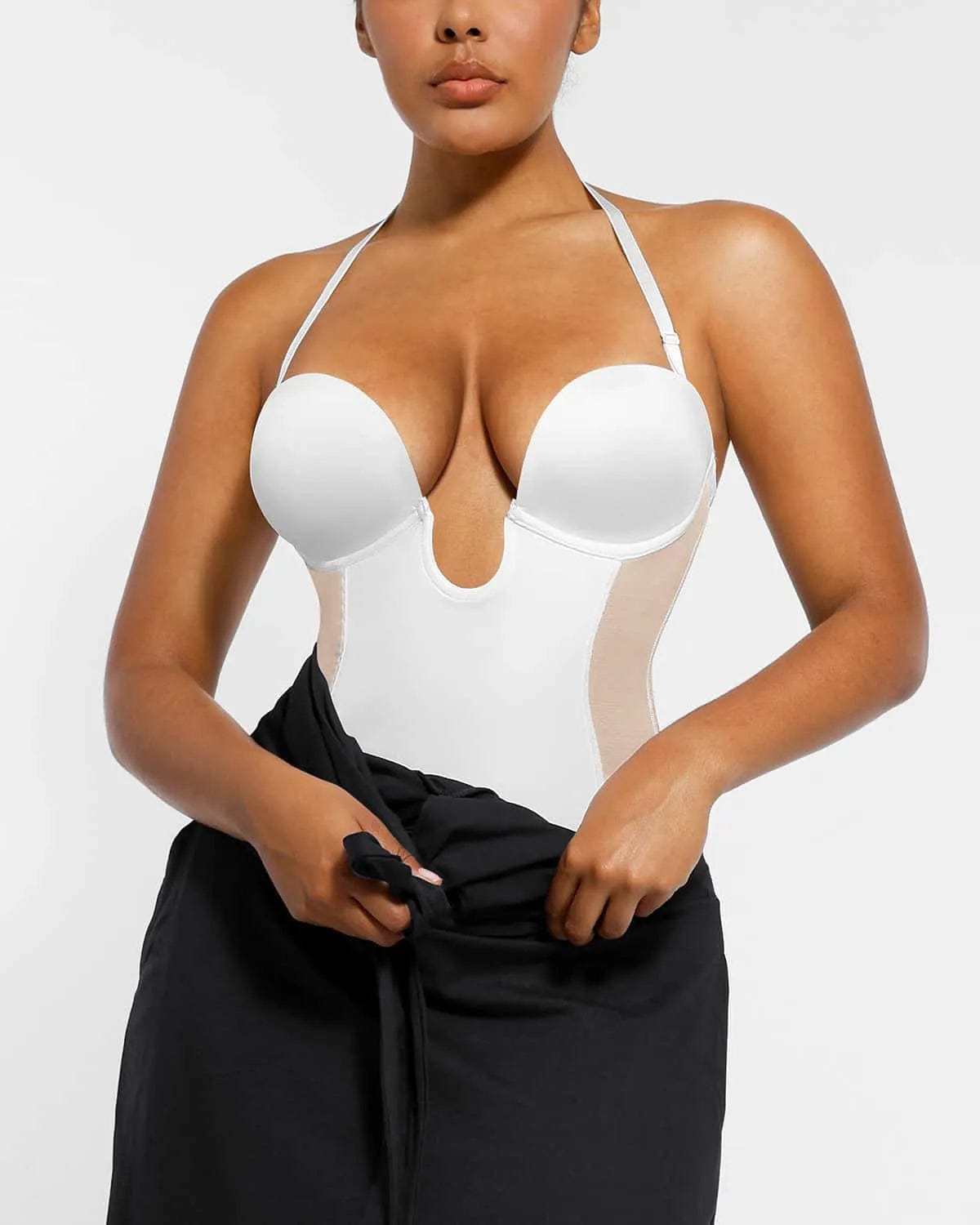 AirSlim® Deep Plunge Low Back Thong Bodysuit - Sexy Lingerie for Women, Comfortable Stretchy Fabric, Perfect for Date Night & Special Occasions