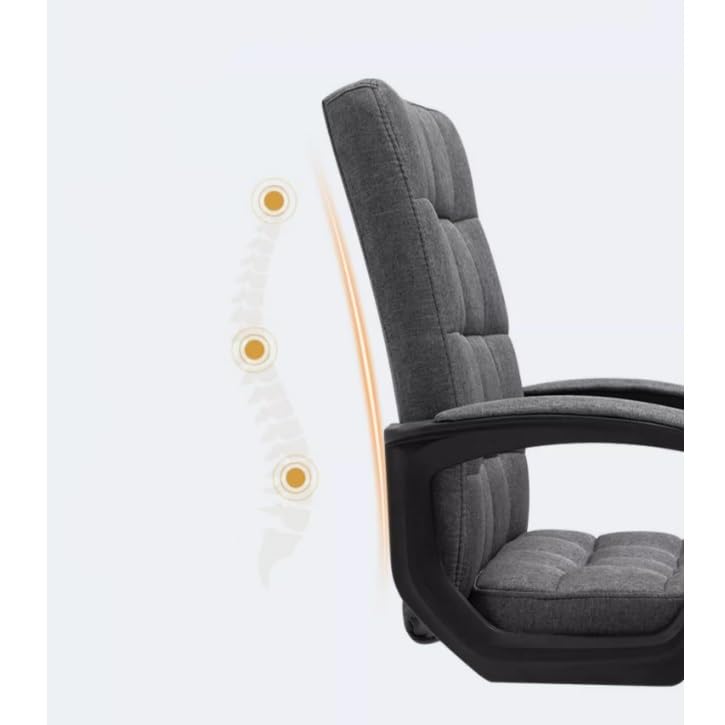 Ergonomic Office Chair with High Back, Armrests & Wheels - Adjustable Swivel Desk Chair for Home Office, Study & Executive Work - Comfortable Fabric Cushion (Black) - Perfect for Long Hours of Computer Work & Video Conferencing