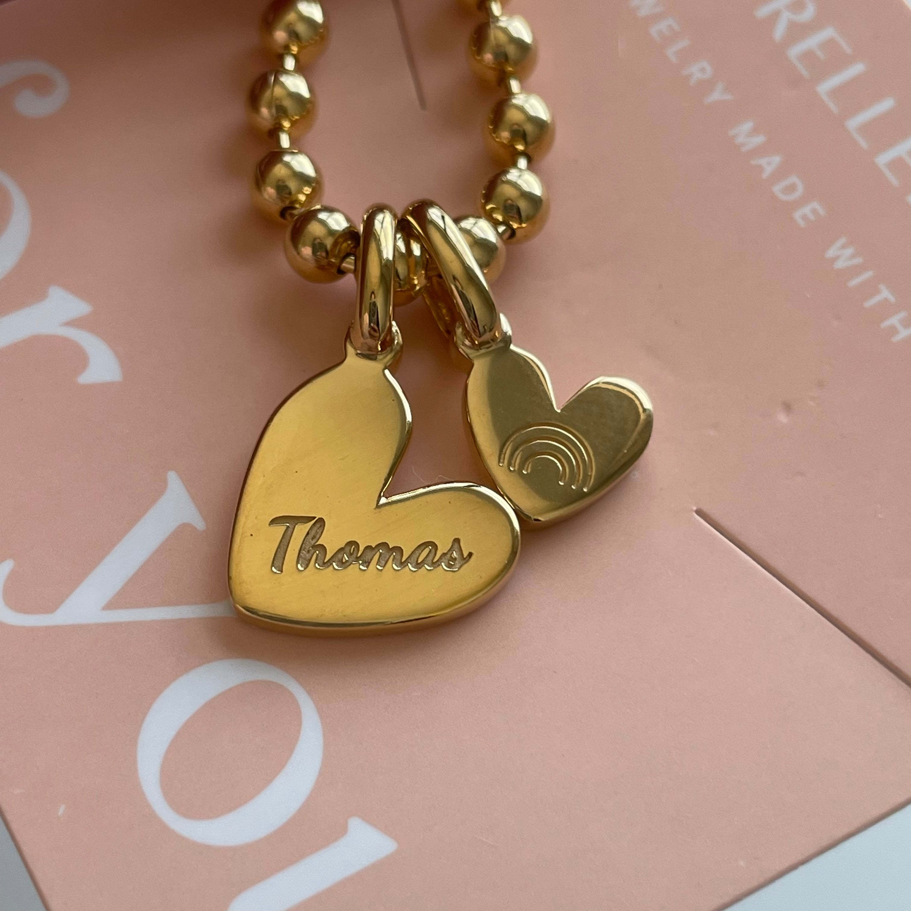 Personalized Heart Name Bracelet - Custom Engraved Jewelry Gift for Women, Mom, Daughter - Perfect for Valentine's Day, Birthday, Anniversary & Everyday Wear