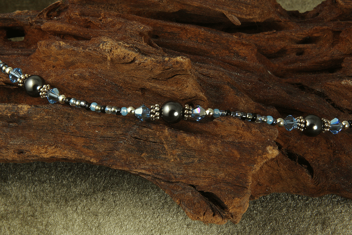 Aqua Gray Pearl Beaded Anklet - Elegant Adjustable Ankle Bracelet for Women | Perfect for Beach, Summer & Boho Fashion Accessories