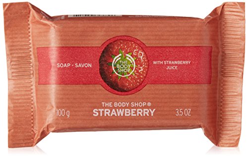 The Body Shop Strawberry Soap 3.5 oz - Natural & Moisturizing Handmade Soap for Sensitive Skin - Perfect for Daily Bath, Shower & Gift Giving