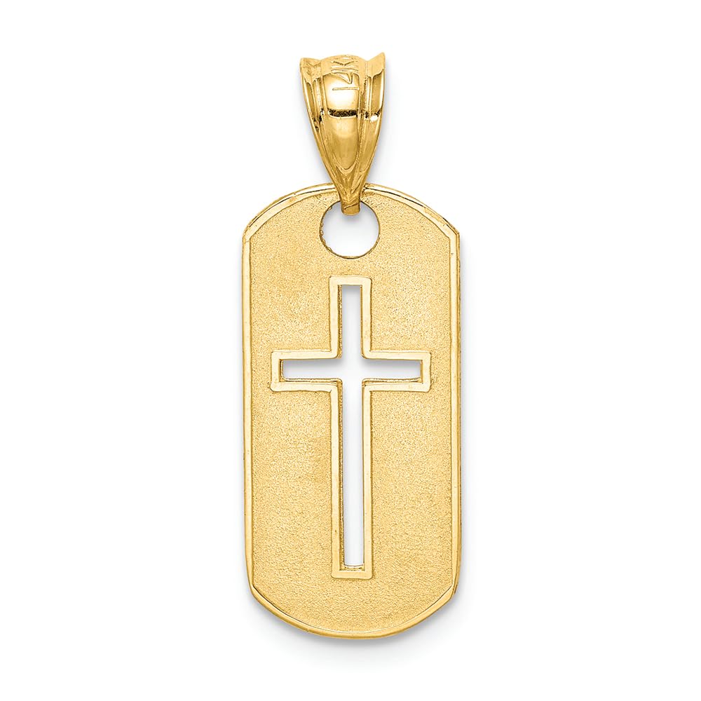 FJC Finejewelers 14k Yellow Gold Polished Cross Cut-Out Charm Pendant - Elegant Religious Jewelry for Women, Perfect for Gifts, Daily Wear & Special Occasions