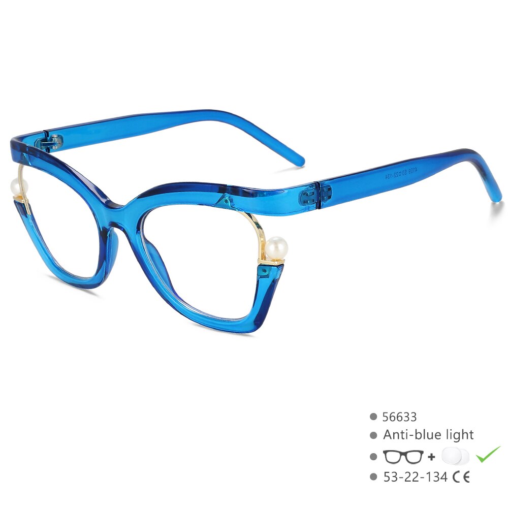 CCspace Women's Full Rim Square Cat Eye Titanium Eyeglasses Frame - Lightweight TR90 Material for Comfort - Perfect for Work, Reading & Fashion Accessories