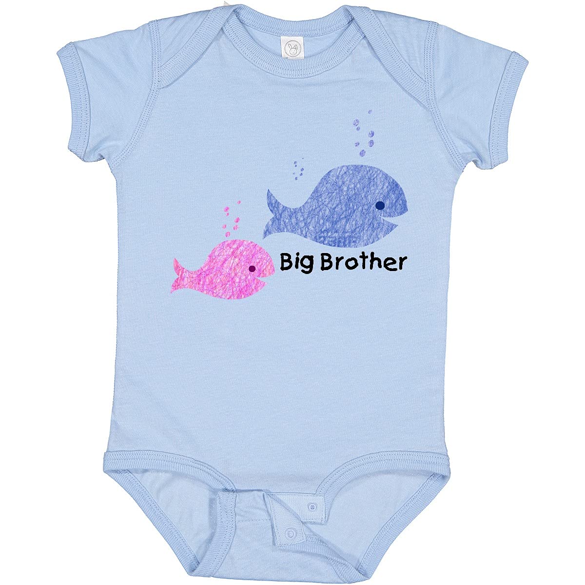 Inktastic Big Brother with Lil' Sister Baby Bodysuit - Cute Matching Sibling Outfit for Newborns & Toddlers - Perfect for Family Photos, Birth Announcements & Special Occasions