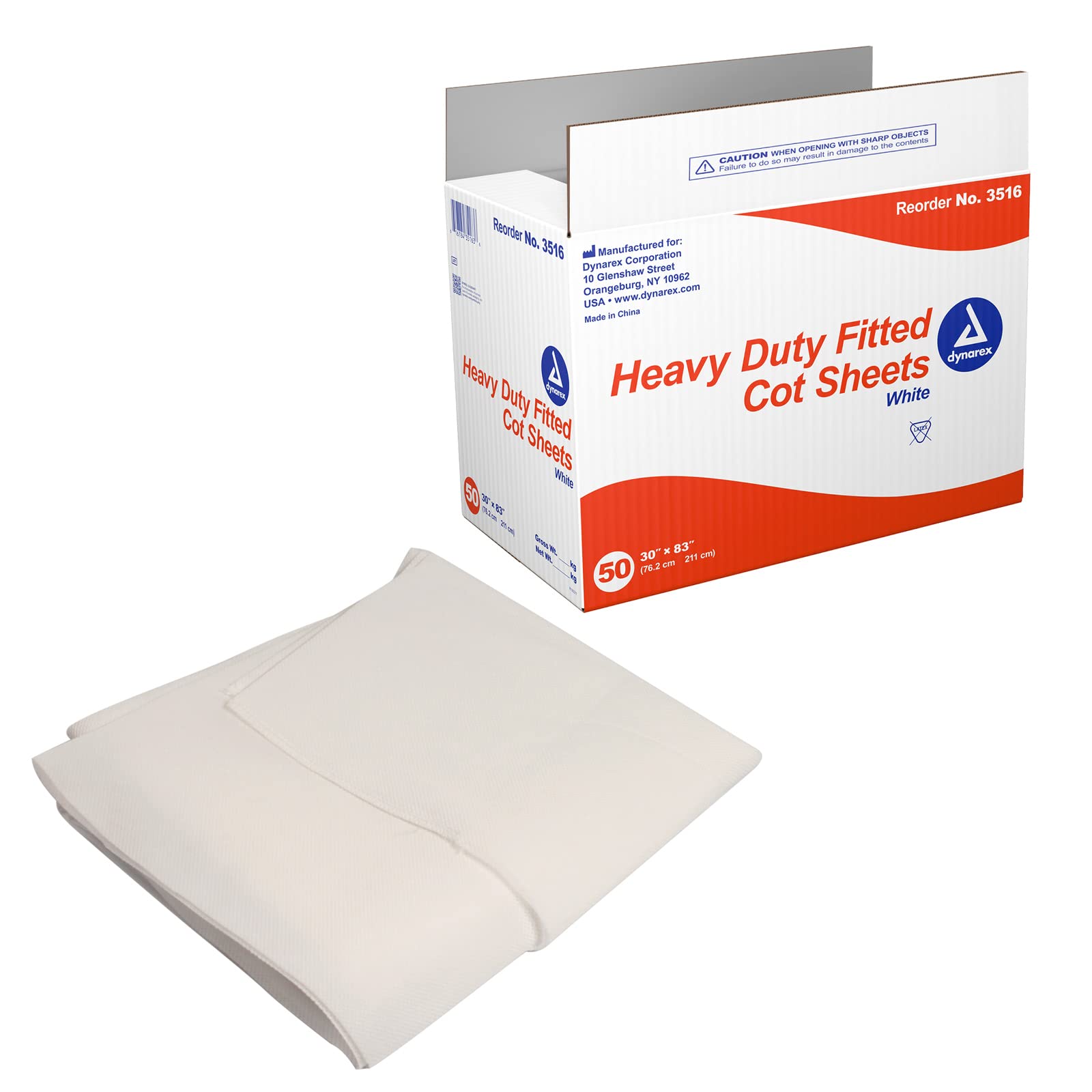 Dynarex Disposable Bed Sheets - 30x83 Inch Waterproof Medical Cot Covers for Mattress, Stretcher & Gurney - Breathable Non-Woven Fabric Fitted Sheets (50 Count) - Ideal for Hospitals, Clinics & Home Care Use